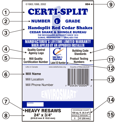 how to read a certi label roof manual cedar shake and cedar shake exposure chart