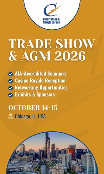 Cedar Shake & Shingle Bureau - Trade Show & AGM 2026