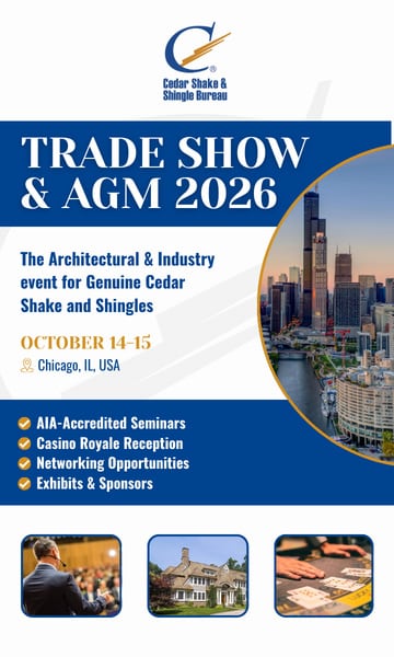 Cedar Shake & Shingle Bureau - Trade Show & AGM 2026